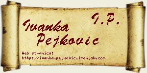 Ivanka Pejković vizit kartica